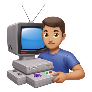 33 jähriger spielt supernintendo auf röhrenfernseher sticker