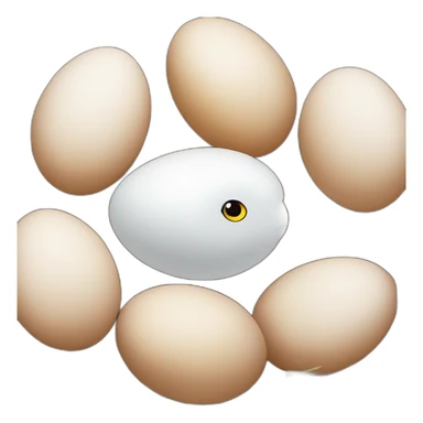 just a large eagle egg together with several smaller chicken eggs in a nest sticker