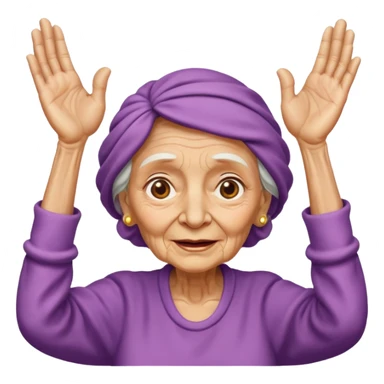 Old lady hands up raise the roof sticker