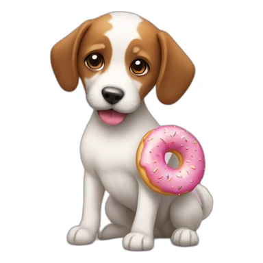Bébé chien avec donut sticker