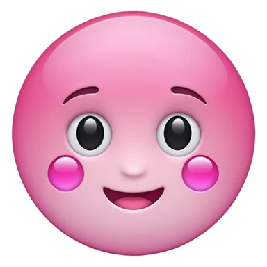 "Create a simple, glossy pink circle emoji using the exact same light pink color and shiny 3D gradient style as the Notion pink heart emoji (🩷). The circle should have a subtle highlight to mimic the Notion pink heart’s finish, and the tone should match emoji standards for digital use. sticker