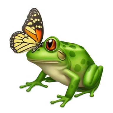 Frog eating butterfly  sticker