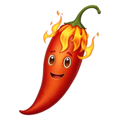 red hot chili pepper with fire sticker