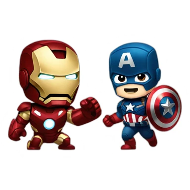 Iron man fighting with captain america sticker