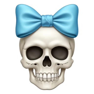 Skull with a bow  sticker