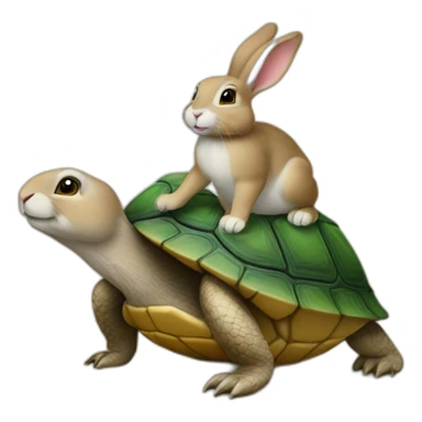 Lapin sur tortue sticker