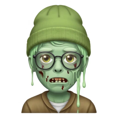 Hazme un zombie con gafas y un gorro de drip sticker
