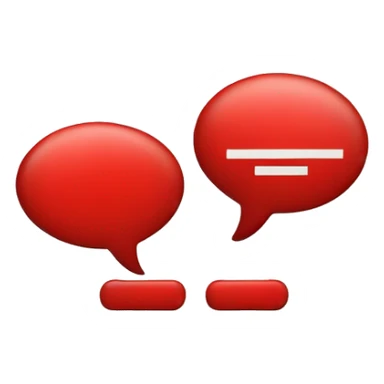 Two speech bubbles crossed with red stop sigh sticker