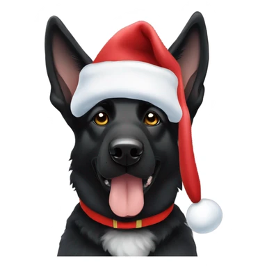 Black German shepherd Santa clause sticker