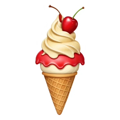Ice cream cone with a cherry  sticker