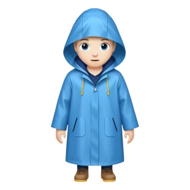 blue raincoat, just rain coat, negative character. sticker