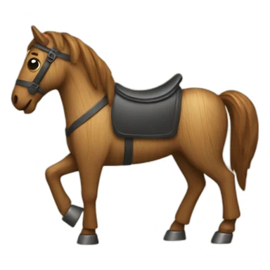 wooden horse sticker