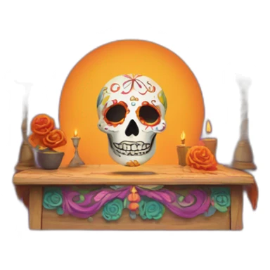 altar del dia de los muertos sticker