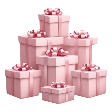 Light pink Christmas gifts under a white Christmas tree  sticker