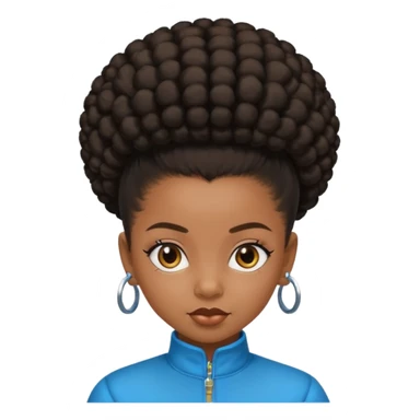 black girl with slick back afro puffkid sticker