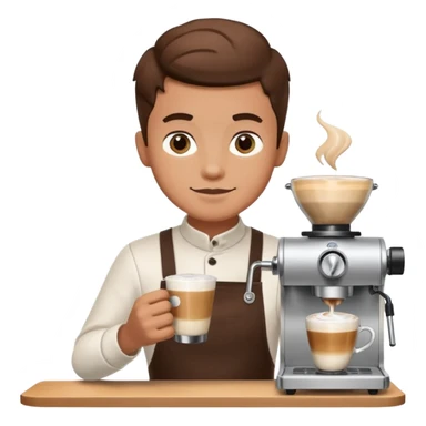barista boy making latte art sticker