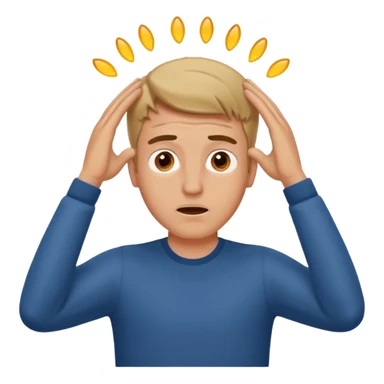 white man surprised, hands on head sticker