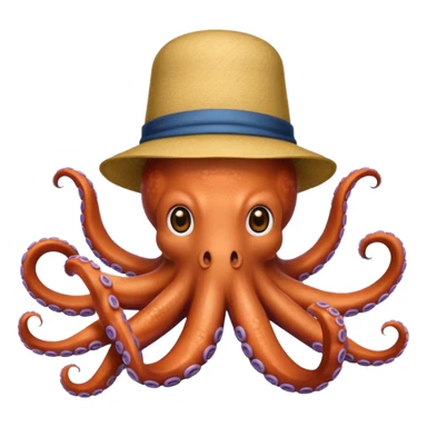 Octopus with a hat sticker