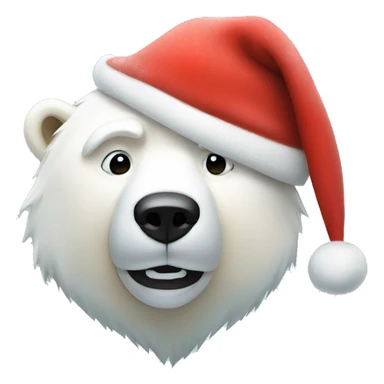 Polar bear in Santa hat sticker