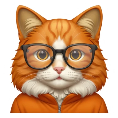 Orange cat wearing nerdy square glasses. sticker