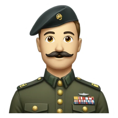 Homme moustache en tenue militaire le bras sticker