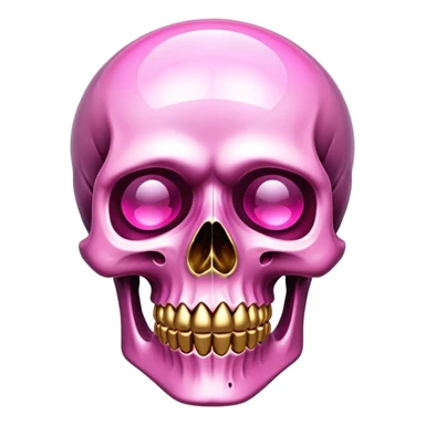 gemstone skull crystal gold pink sticker
