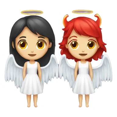 girl angel and devil sticker