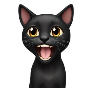 black she cat meowing sticker