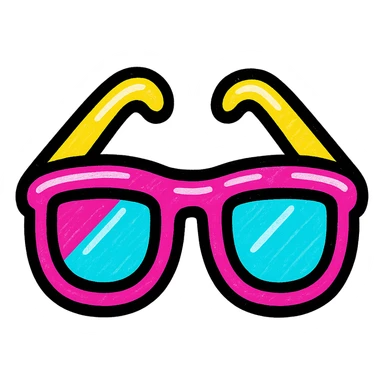 neon sunglasses, glowing, bold, modern style, vibrant neon colors sticker