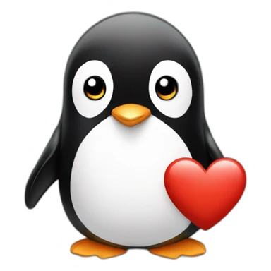 Pinguin-with-heart sticker