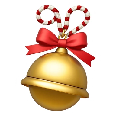 cute jingle bell with red and white rope and floral decoratons sticker