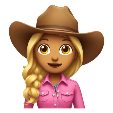 Cowgirl with pink hat  sticker