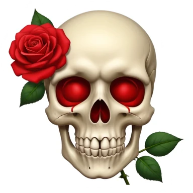 skull and rose sticker