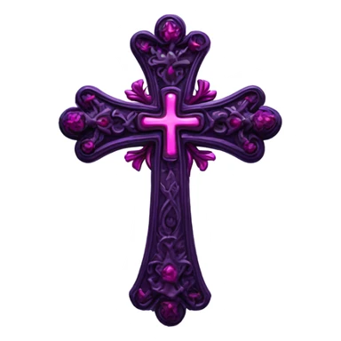 Gothic aesthetic cross in dark purple with dark pink accents  sticker