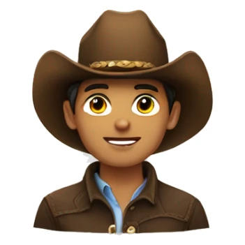brunnette boy with cowboy hat sticker