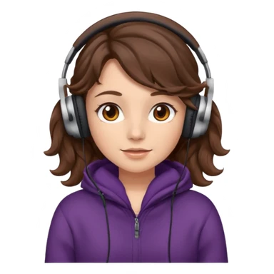 Я хочу дівчину з світлою шкірою корисним волоссям коричне вими очима і з навушниками і в теплому одязі і кучеряве не дуже  sticker