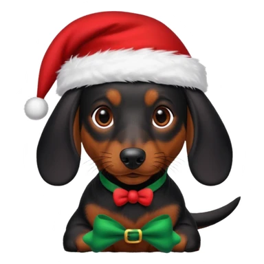 Black christmas dachshund  sticker