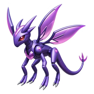 Shiny Futuristic Genesect-Miraidon-Lunala-Fakémon-hybrid-creature (full body)  sticker