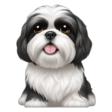 Black and white only shih tzu wearing air jordan shoes sticker