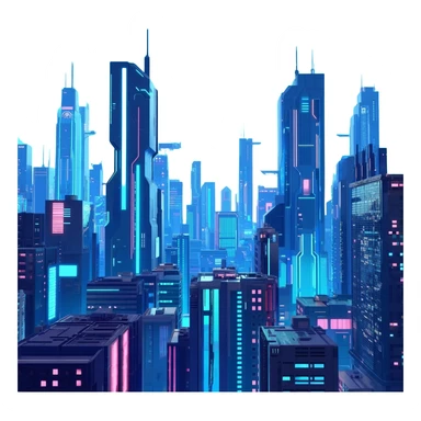Futuristic cyber aesthetic full scenic SCENERY sticker
