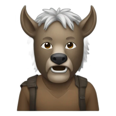 man with a boar mask sticker