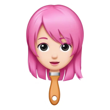 pink hair brush sticker