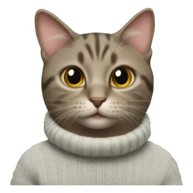 Cat wearing a sweater with JCREW on the front of it sticker