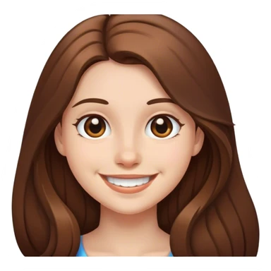 smiling girl with long hair sticker