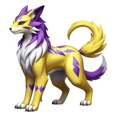 Shiny Elemental Exotic Renamon-Raikou-Liepard-Persian-Pokémon-Fakémon-hybrid-creature (full body) sticker