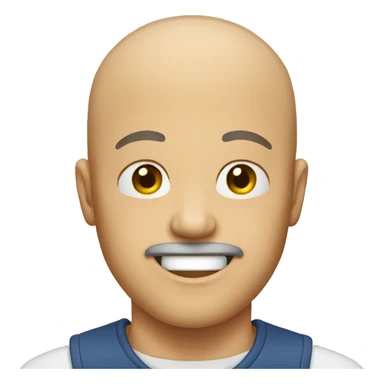 A bald man with his mouth open  sticker