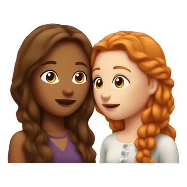 brunette and ginger girls kissing  sticker