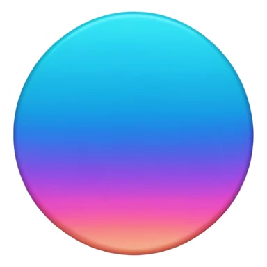 Credit coin in gradient of turquoise, blue, pink, purple, and coral as the main surface 3d sticker