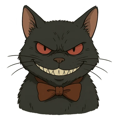 evil British cat sticker