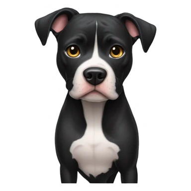 Perro pitbull negro con una dueña, piel clara ,pelo corto y negro  sticker